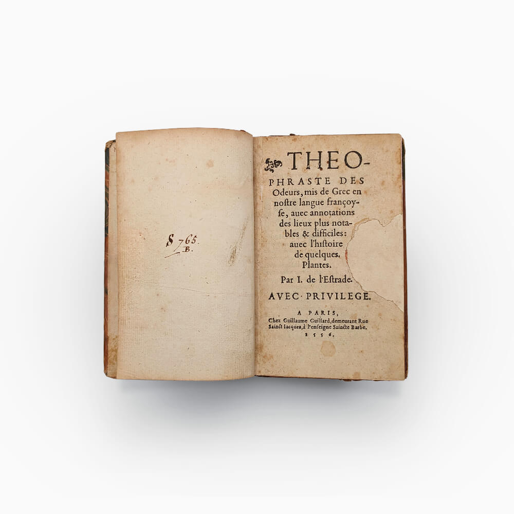 Estrade Theophraste des Odeurs Casaubon livre rare